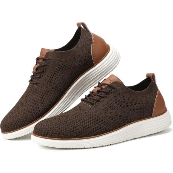 ⚡VILOCY Men's Brown Casual Dress Oxfords Business Mesh Breathable Sneakers - Picture 7 of 9